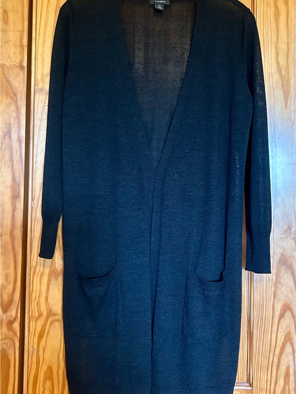 Halogen Black Longline Open-Front Cardigan
